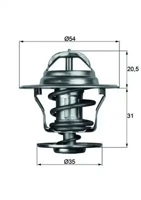 MAHLE TX1387D | Termostat 87°C Golf IV/Bora/Caddy/Passat 1.9 TDI, Caddy III/Golf V/Jetta III/Sharan/Leon/Toledo