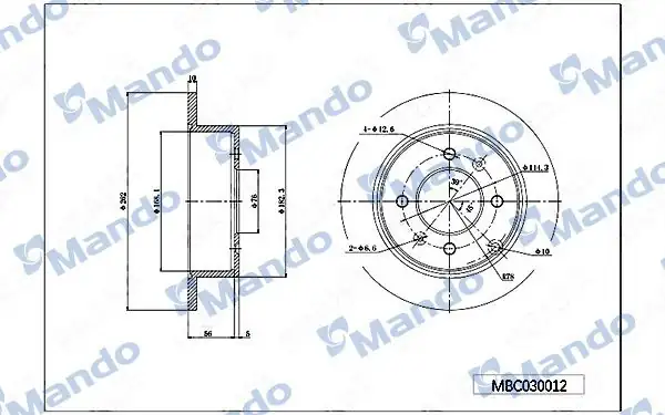 MANDO MBC030012 | Kia Magentis Sonata 98 04 Arka Fren Disk 58411 3c000 1 Adet