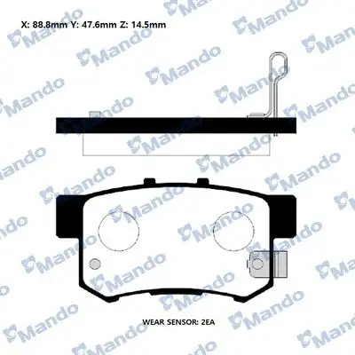 MANDO RMPO04NS | Honda Civic 01 12 Accord 98 03 CRV 02 06 Suzuki Swift Sx4 06 Arka Fren Balatası Adh24247