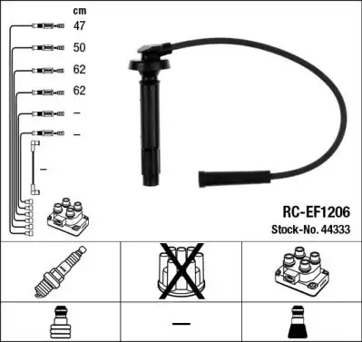 NGK 44333 | Buji Kablo Set Subaru Forester Sg 2.0 158Hp