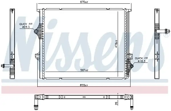 NISSENS 606397 | Nissens Radyatör F 20 30 32 33 34 36 B 46 48 58