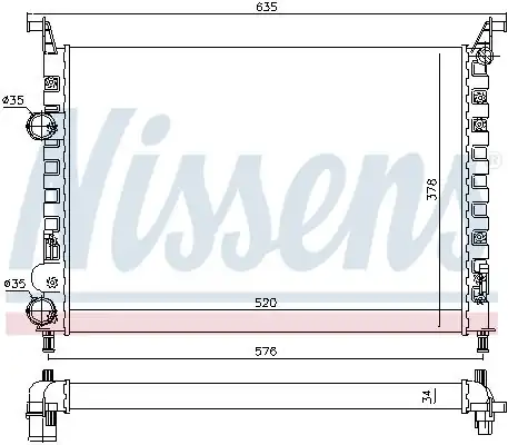 NISSENS 61684 | Su Radyatörü Lehimli Fiat Albea Palio 1 2 1 4 98
