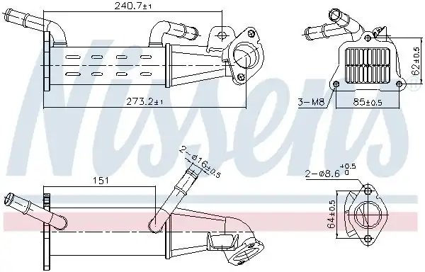 NISSENS 989451 | Egr Soğutucu Ford Transit Tourneo Custom 2 2 TDCI 11 Citroen Jumper Peugeot Boxer