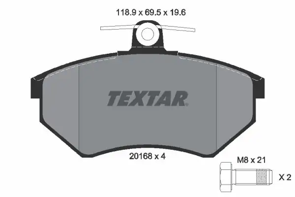 TEXTAR 2016804 | Fren Balatası VW Golf III Gtı Pass / A4 / A6 Ön Fişsiz