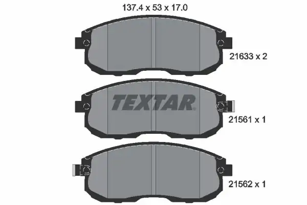 TEXTAR 2156101 | Fren Balatası Maxıma Q30 90-98 Ön Sx4 (Ey, Gy) 08-13 Juke 2.0 95-97