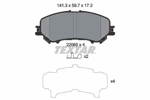 TEXTAR 2206503 | Fren Balatası Nissan Qashqai II X Traıl 14 Ön