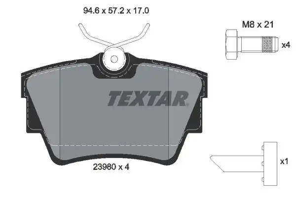 TEXTAR 2398001 | Fren Balatası Arka Vivaro A Traffic II III 1 9 99 1652362