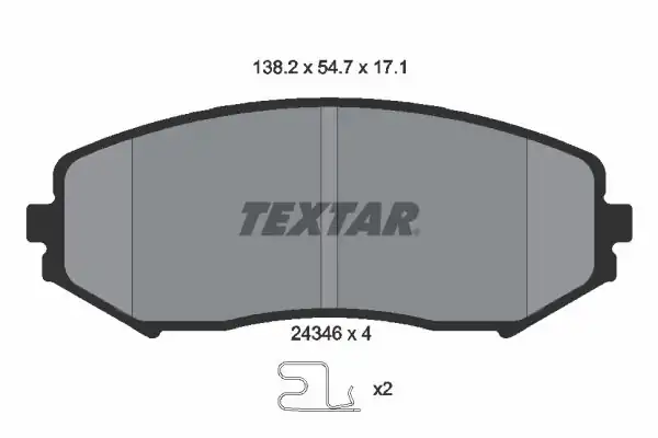 TEXTAR 2434601 | Fren Balatası Ön Grand Vitara Jt TD 1 6 2 0 2 4 2 7 1 9 Ddıs 06 15 1524923
