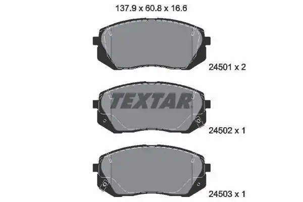 TEXTAR 2450101 | Fren Balatası İx35 2 0crdi 10 Tucson 1 6t 15 Ön