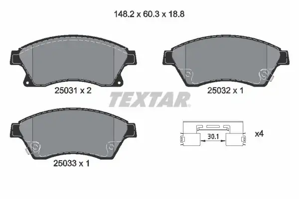 TEXTAR 2503101 | Fren Balatası Opel Astra J Cruze Aveo T300