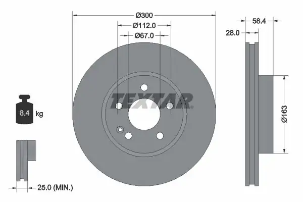 TEXTAR 93123403 | Fren Diski Ön Viano 639 114 116 CDI W639 447 Bm 03 2 Adet