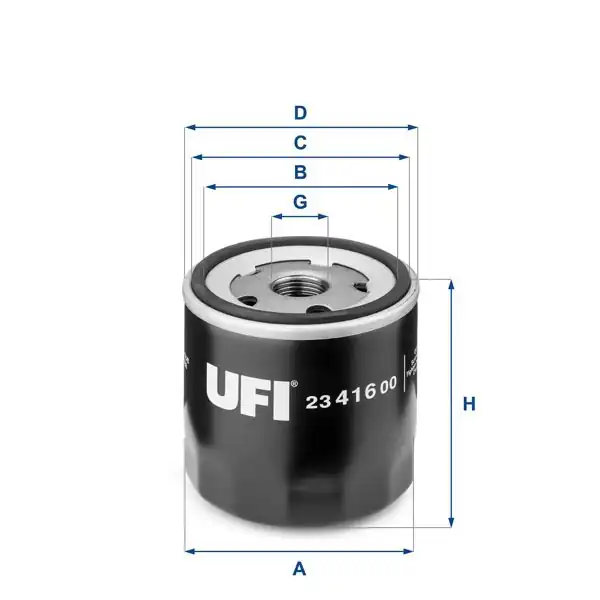 UFI 23.416.00 | Yağ Filtresi Tam T6714 Fıe