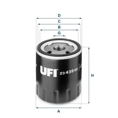 UFI 23.439.00 | Yağ Filtresi Peugeot 206/306/307/406/407/806 Partner Berlingo C4 C5 C8 Jumpy Jumper Ducato
