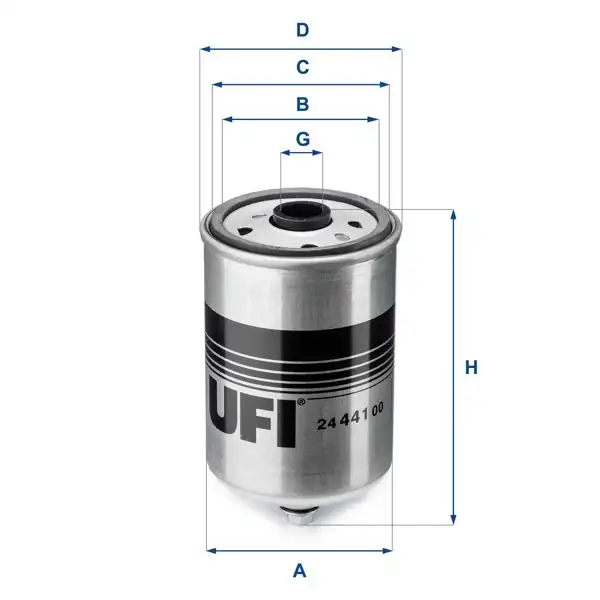 UFI 24.441.00 | Yakıt Filtresi (Volvo S60 I 2.4D 2.4 D5 01-10 / S80 2.4 D5 01-06)