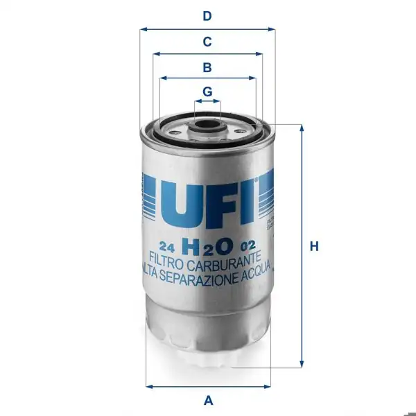 UFI 24.H2O.02 | Mazot Filtresi (Fiat Ducato 2.3 JTD 02 -)