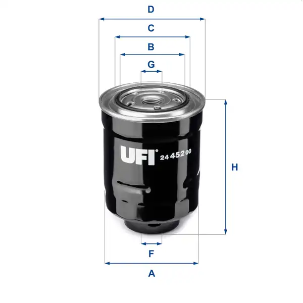 Ufi Filtre 24 452 00 Mazot Filtresi Mazda B2500 Bt50 D 06 10 Ranger D 99 10 Navara D L200 11 14 E2200 D 99