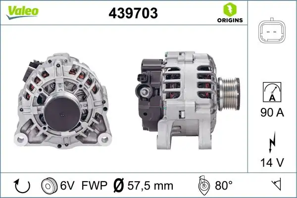 Valeo 439703 Alternatör 12v 90a Citro N Nemo Peugeot Bipper 1 4 Hdi
