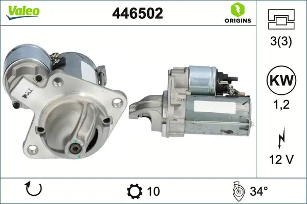 Valeo 446502 Marş Motoru Komple Ford Fiesta 01 13 13 17 Focus 04 11 B-Max 12 1 25 1 4 1 6 Zetec Benzinli