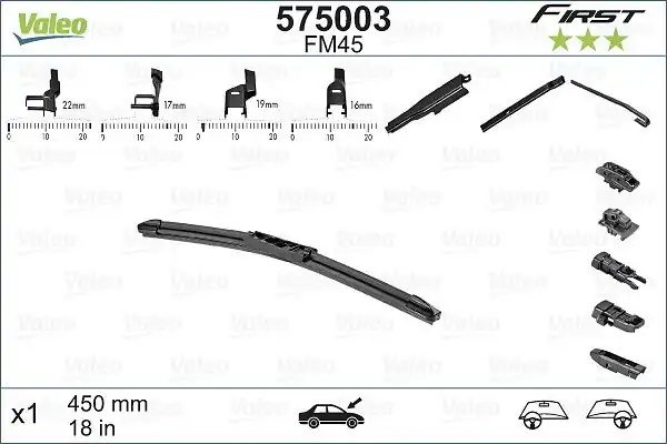 VALEO 575003 | Silgi Süpürgesi Tek 45Cm