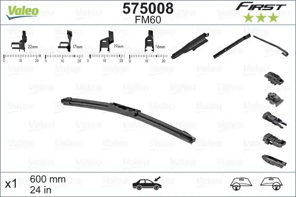 VALEO 575008 | Silecek Süpürgesi Ön Multiconnection Flat Blade 600 mm