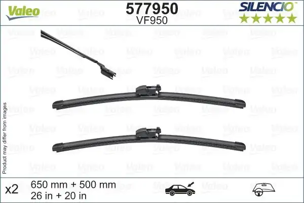 VALEO 577950 | Silecek Süpürgesi Ön BMW X3 G01 F97 X4 G02 F98 Jaguar E-Pace 65+50cm