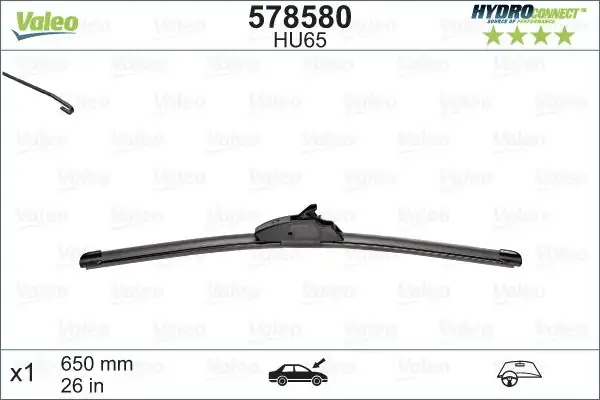 VALEO 578580 | Silgi Süpürgesi Tek 65Cm Klasık Multı-Clıp Muz First