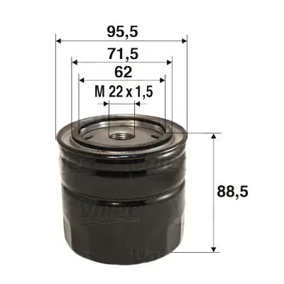 VALEO 586097 | Yağ Filtresi (Ford Cougar 2.5 V6 24V, Mondeo II 2.5)