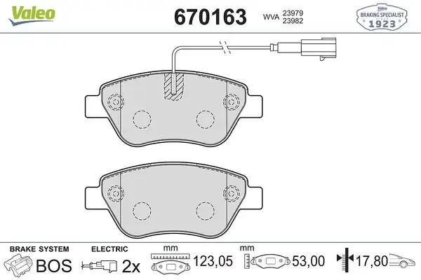 Valeo 670163 Fren Balatası Ön Alfa Romeo Mıto 1 4 08 Fiat Punto Evo 1 2 1 4 1 3d 08 12