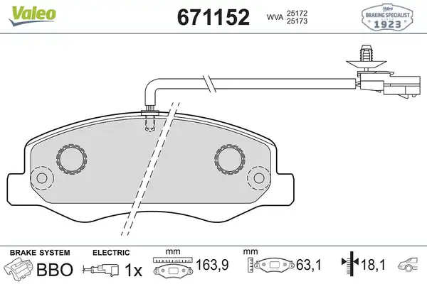 Valeo 671152 Fren Balata Arka Çift Teker Opel Movano B Renault Master III Nissan Nv400 10