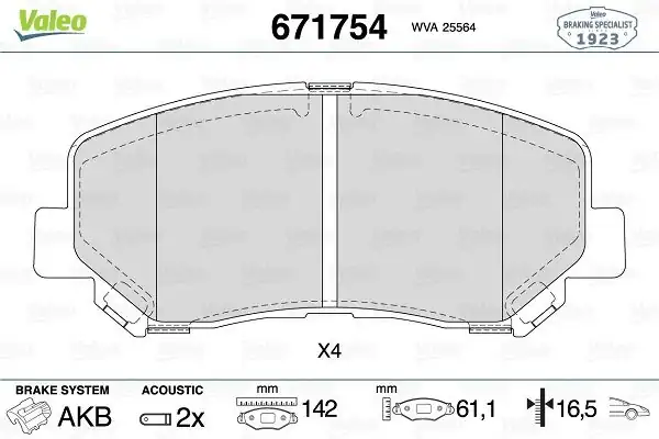 Valeo 671754 Balata Fren Ön Mazda Cx5 2012