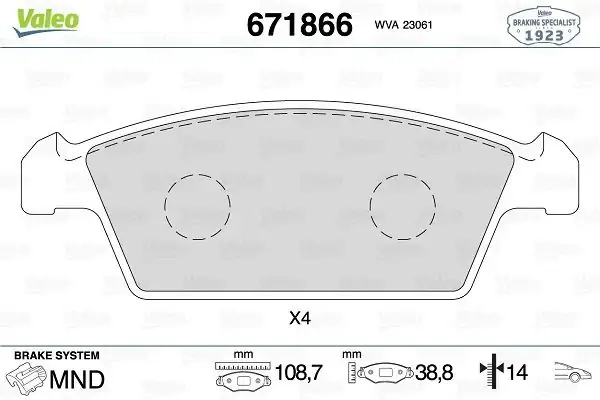 Valeo 671866 Fren Balatası Ön Daewoo Tıco 96 Spark 05