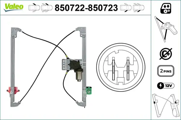 Valeo 850722 Cam Krikosu Ön Sol Elektrikli Motorlu Fiat Scudo Citroen Jumpy Peugeot Expert 07