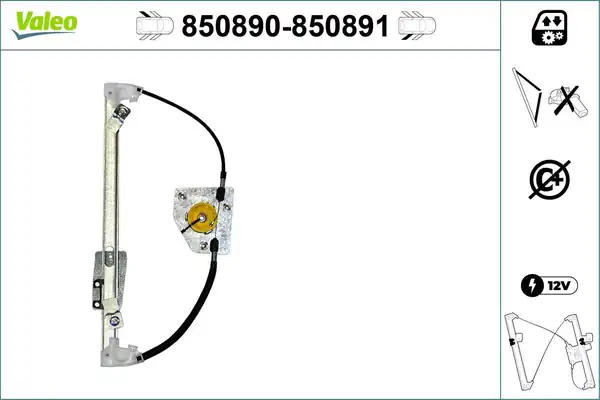 Valeo 850890 Cam Krikosu Arka Sol Hyundai İ30 08 12 Elektirikli Tip Motorsuz