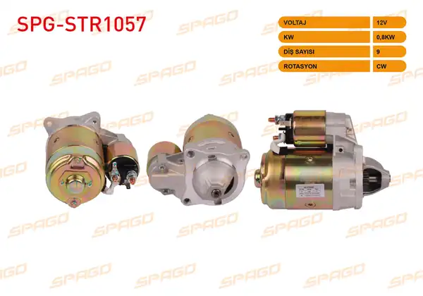 SPAGO Spg Str1057 Marş Motoru 12v 0 8kw 9 Dış Cw Str3005 Renault R12 T Ts Gts 1972 1998