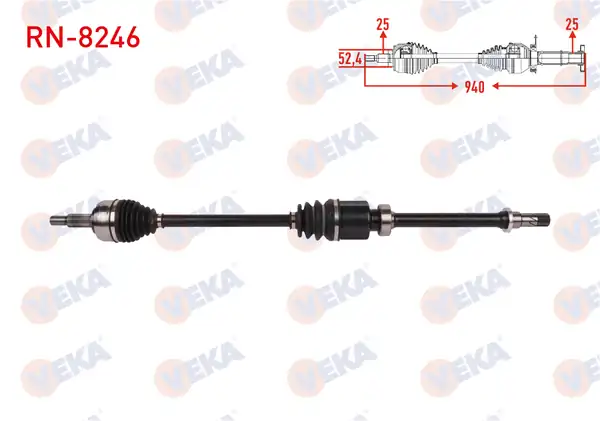 Veka RN 8246 Komple Aks Sağ Ön 940mm Renault Megane IV 1 6 16v A T Cvt 2016