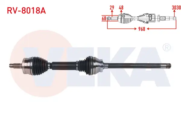 Veka Rv 8018a Komple Aks Sağ Ön ABS li 48 Dış Uzunluk 968mm Land Rover Range Rover III 3 0 TD 3 6 TD 4 4 A T 2002 2012
