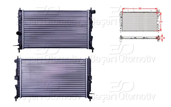 AUTOLUX 2113089-22 | Su Radyatörü Mekanik M-T 610x378x23 Opel Vectra B 1 6 95