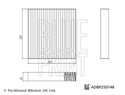 BLUEPRINT ADBP250148 | Polen Filtresi 22 Byd Han Ca