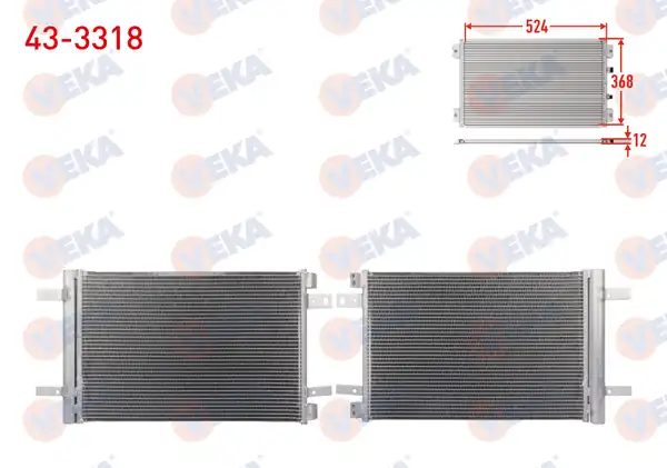VEKA 43-3318 | Klima Radyatörü Peugeot 308