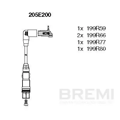 BREMI 205E200 | Buji Kablo Seti Vag Passat 96 00 1 Adet