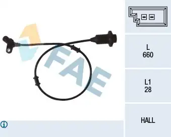 FAE 78072 | ABS Sensörü Arka Sağ M Benz 215 220 98
