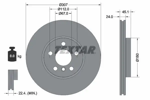 TEXTAR 92347205 | Fren Diski F 70 74 U 10 11 12 Ön 2 Adet