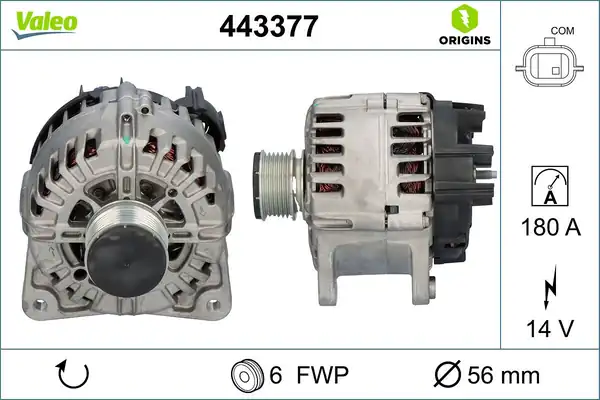 VALEO 443377 | Alternatör Kmp 18 > Clio-Megane-Kadjar-Lodgy-Duster 1.5 DCI