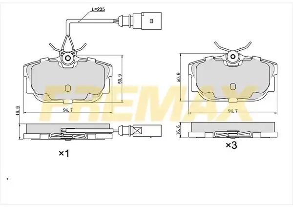 Fremax Fbp 1163 Arka Fren Balatası Carbon Formül VW Transporter T4 91 2003 Fişli