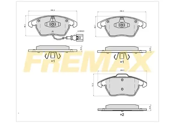 Fremax Fbp 1351 Ön Fren Balatası Corbon Formül VW Fişli Golf5 Golf6 Jetta Caddy Passat Leon 2004