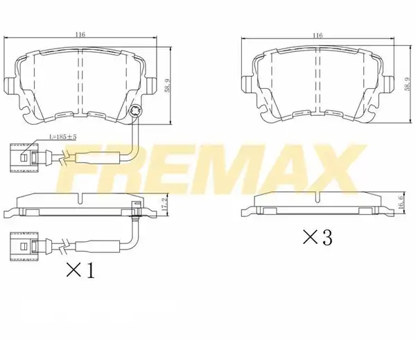 Fremax Fbp 1368 01 Arka Fren Balatası Carbon Formül VW Fişli Transporter T5 T6 2003