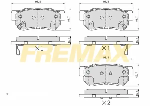 FREMAX FBP-1615 | Arka Fren Balatası (Corbon Formül) Hyundai Santafe / Tucson / Sonata / Sportage / Magentis / Kyron 2001 >