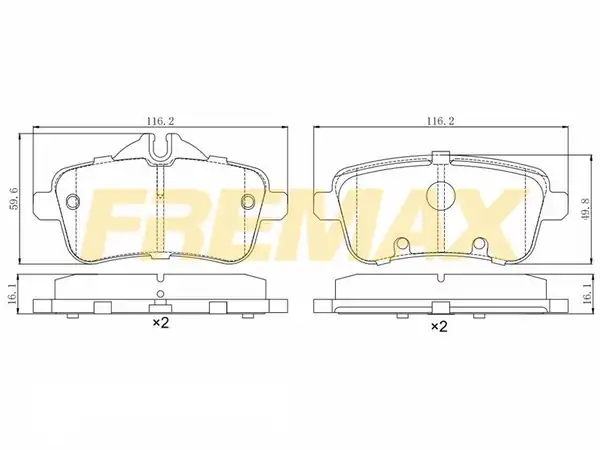 Fremax Fbp 1917 Arka Fren Balatası Corbon Formül Mercedes W166 176 117 Slk172 2012 2018