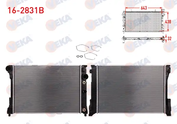 VEKA 16-2831B | Su Radyatörü Brazing Mercedes C Class W204 C 180 A T Ac 2007 2014