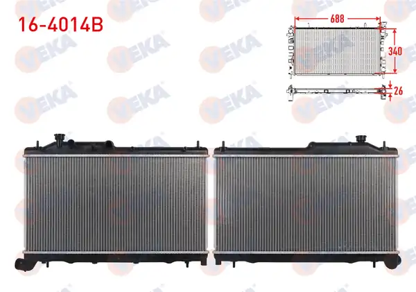 VEKA 16-4014B | Su Radyatörü Brazing Subaru Xv 2 0 TDI M T 2012 Forester 2 0 TDI M T 2008 Outback 2 0 TDI M T 2003 Impreza 2 0 TDI M T 2008
